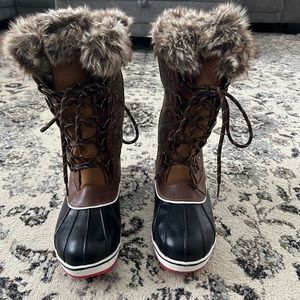 Tall Waterproof Winter Snow Boots - Size 9